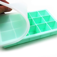 Lot de 3 bacs à glaçons en silicone de qualité alimentaire, empilables, compatibles lave-vaisselle, réutilisables, libération facile, sans BPA (rose, bleu clair, violet)