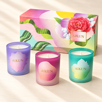 AIKUN - Ensemble de bougies parfumées personnalisées avec logo et motif sur mesure, fabriquées par l'équipe de designers dédiée de l'usine d'origine