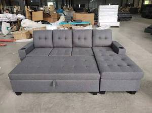 Sofá modular moderno de terciopelo para sala de estar, conjunto de sofá esquinero en forma de L, fabricante y proveedor de muebles, cama convertible - Product Image 5