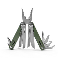 Pince multifonction pliable 18-en-1 avec couteau et scie, outil portable EDC pour survie d'urgence en voiture, kit cadeau OEM pour activités de plein air