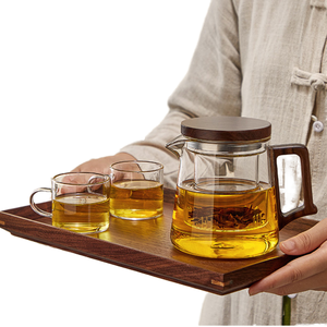BONTOP Tetera Portátil de Vidrio de Borosilicato de Diseño Clásico de 600ml, Ecológica, Resistente al Calor, con Filtro de Red, Juego de Té - Product Image 1