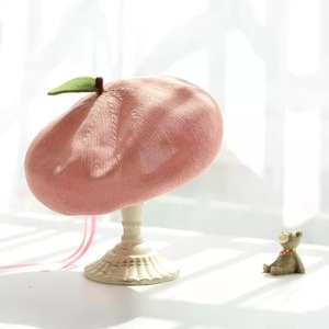 Style japonais doux fille peintre chapeau femme mignon petite feuille bourgeon béret avec fruits pomme Orange hiver applicable en gros - Product Image 3