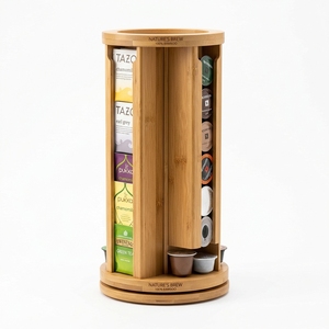 Organizador Giratorio de Bambú de 360 Grados para Té y Café, Torre Giratoria de Gran Capacidad para Estación de Bebidas - Product Image 1