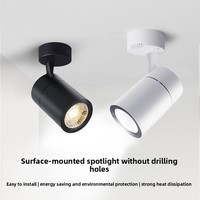 Focos LED COB de Aluminio para Techo, Montaje Superficial, Ángulo Ajustable, Unidad Individual, Pequeños, para Hogar y Comercios