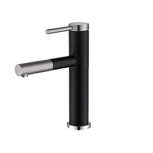 Black Single Hole Basin Faucet 304 Stainless Steel Modern Ceramic Valve Core Pull Out <b>Spray</b> Deck <b>Mounted</b> - Product Image 1