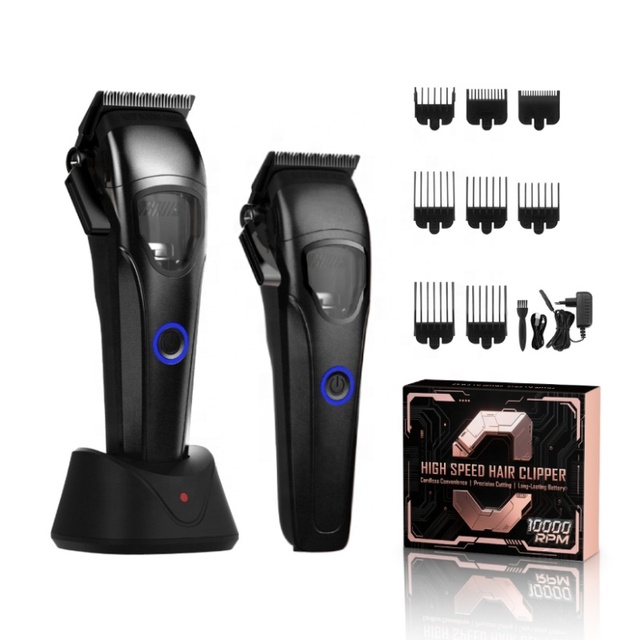 Professional Hair Clipper Set High Speed Magnetic Drive Motor 10000RPM Cordless Electric Hair Clippers