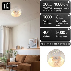 Plafonnier en bois LED blanc chaud 3500K Ra80 style rustique à montage en surface 220V grande taille télécommande IP33 garantie 3 ans - Product Image 2