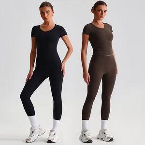 Conjunto de Ropa Deportiva para Mujer, Estilo Simple y Orgánico, para <span class=keywords><strong>Yoga</strong></span>, Fitness y Running - Product Image 1