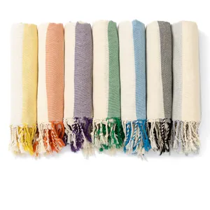 Premium Oversized Lightweight Turkish Cotton Quick Dry Blanket Linen Stripes Travel Bath Yoga Beach Towel Vacation Essentials