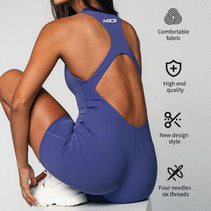 Combinaison personnalisée MIQI de yoga et fitness pour femmes, pantalon, barboteuse dos nu en nylon et spandex, combinaison une pièce pour femmes - Product Image 2