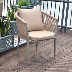 Modern Outdoor Balcony Cafe Aluminum Alloy Wood Plastic Rope Braided Waterproof <strong>and</strong> Sunproof Outdoor Stretch <strong>Table</strong> <strong>and</strong> <strong>Chair</strong> <strong>Set</strong> - Product Image 2