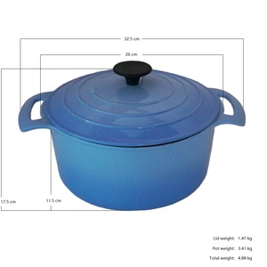 <span class=keywords><strong>Cocotte</strong></span> en fonte émaillée colorée personnalisable de 28 cm, antiadhésive et résistante au four, pour la cuisine professionnelle (vente en gros) - Product Image 3