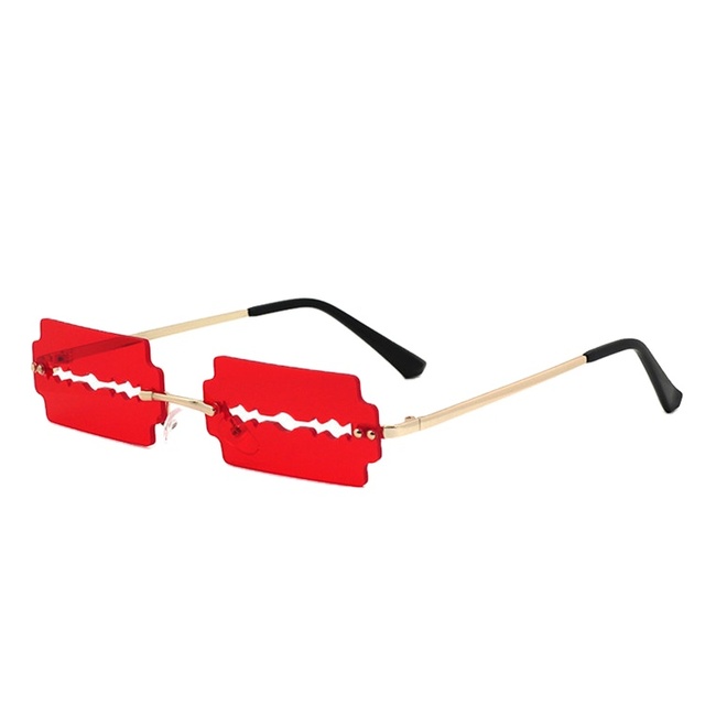 VIFF Razor Blade Shape Glasses HM20118 Funky Hipster Rimless Sunglasses
