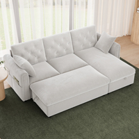 Canapé d'angle moderne avec chaise longue, repose-pieds et espace de rangement, ensemble pour appartement, chaise inclinable réglable gauche/droite