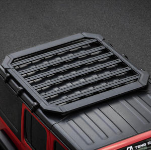 Equipaje de techo de coche, plataforma transportadora de <span class=keywords><strong>aluminio</strong></span>, portaequipajes, portaequipajes de coche para Jeep Wrangler JL 4XE 18 +, piezas de coche todoterreno, portaequipajes - Product Image 1