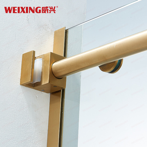 <span class=keywords><strong>Puerta</strong></span> de <span class=keywords><strong>ducha</strong></span> dorada para baño de Hotel y Villa sin marco dorado de vidrio templado deslizante único de nuevo diseño - Product Image 6