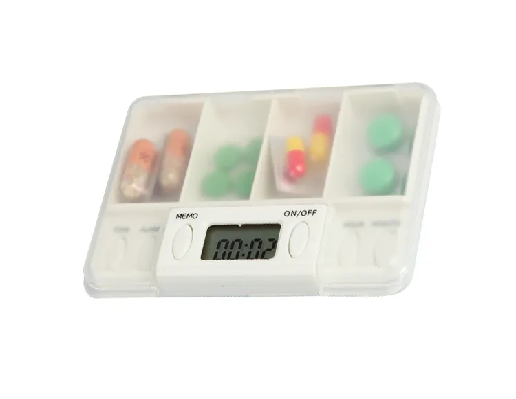 Hot Sale Digital Pill Box 4 Group Alarm Timer Medication Box Reminder Alarm Pill Box With Alarm