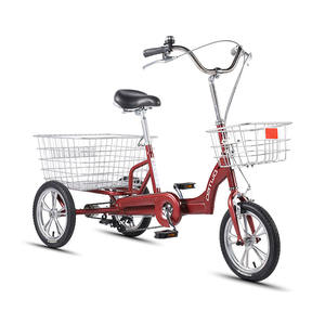 Whole Sale Adult Tricycle for Sale 14 Inch Elderly Double Disc Brake <strong>4</strong> <strong>Wheel</strong> Bicycle Tricycle Three <strong>Wheel</strong> Cargo <strong>Bikes</strong> Trike - Product Image 5