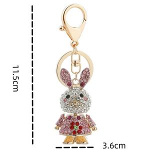 Creative Rhinestone Rabbit Keychain for Women Bag Pendant Keyrings Cute Animal <b>Key</b> Chain Car <b>Key</b> <b>Ring</b> Holder Drop Shipping - Product Image 6