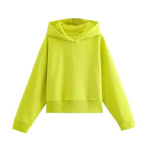 Sudadera con capucha para mujer, de algodón y algodón, 6 colores, informal, holgada - Product Image 5