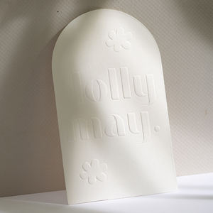 Tarjetas de agradecimiento en relieve incoloras de lujo personalizadas Tarjetas de felicitación 3D Tarjeta de visita de papel de textura gruesa con impresión de logotipo - Product Image 1