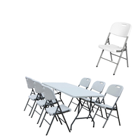 180cm Modernes Design HDPE Rechteckiger Klapptisch in Schwarz für Outdoor-Partys, Mittelklappbar, Großhandel
