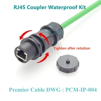 IP67 étanche RJ45 Jack Feedthru Ethernet coupleur serrure avant LAN prise femelle avec connecteur de presse-étoupe de câble PG côté boîtier extérieur