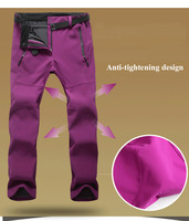 Pantalon d'hiver en polaire épais et chaud pour femmes, imperméable, randonnée, trekking, camping, ski, pantalon softshell, pantalon d'extérieur coupe-vent