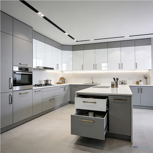 Mobile da <span class=keywords><strong>Cucina</strong></span> Modulare Personalizzato in Truciolato, Armadietto da Parete Moderno Laccato Lucido, Arredamento per la Casa - Product Image 6