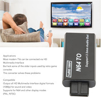 Convertisseur N64 vers HDMI HD TV 1080P pour console de jeu Adaptateur NGC vers HDTV AV pour Nintendo 64 Adaptateur audio vidéo HD 1080P NTSC/PAL