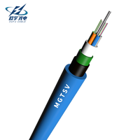 Kabel Serat Optik Tambang MGTSV Inti Kering Anti Air dengan Kawat Baja Berfosfat, Anggota Kekuatan Tengah, 2-144 Inti