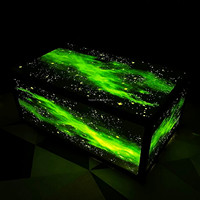 Table de bar moderne en résine époxy avec éclairage LED RGB, effet galaxie étoilée, boîte lumineuse rectangulaire, pour discothèque, salon, hôtel, événement