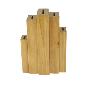 5 Steckplätze Gummi Holz universelles Messereigrupp Holz Aufbewahrung Organisator Küche Messereigruppe