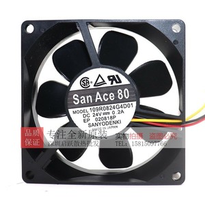 ซันโย ซันเอซ 80 109R0824G4D01 24V 0.2A 8 ซม.พัดลมเซิร์ฟเวอร์แบบลูกปืนคู่ระบายความร้อนตามแนวแกนผลิตในประเทศญี่ปุ่น - Product Image 1