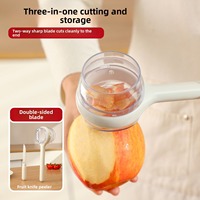 3-in-1 multifunctionele schilmes met opbergdeksel, draagbare fruit- en groenteschiller, huishoudelijk keukengadget