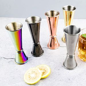 Jigger de doble cabezal de acero inoxidable 304 de 30/60 ml con borde enrollado y escala de onzas para medir leche, té y cócteles - Product Image 2