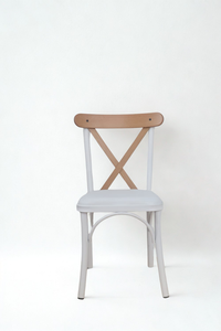 Ensemble de meubles de salle à manger de style nordique moderne - Table extensible en bois avec 4 chaises en acier inoxydable à dossier croisé et revêtement en cuir PU pour hôtel - Product Image 6
