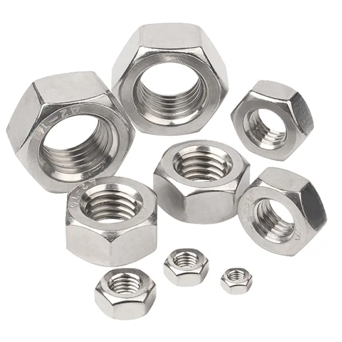 M2 M3 M4 M5 M6 M8 M10 M12 304 tapas de tornillo de acero inoxidable tuerca hexagonal tuercas hexagonales