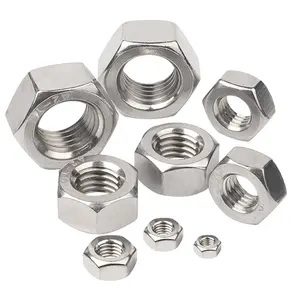 M2 M3 M4 M5 M6 M8 M10 M12 304 สแตนเลสสตีลสลักเกลียวสกรูหมวกหกเหลี่ยม nut hex nut