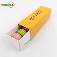 Boîte d'emballage en papier personnalisée pour macarons et biscuits, style tiroir coulissant, pour pâtisseries, avec logo imprimé