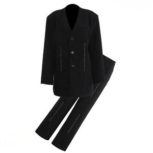 OUDINA inverno pesante Set di Blazer Casual a <span class=keywords><strong>taglio</strong></span> irregolare cuciti a mano per <span class=keywords><strong>donna</strong></span> completo a due pezzi giacca da <span class=keywords><strong>donna</strong></span> - Product Image 1