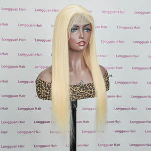 Longguan Usine En Gros 613 HD Pleine Dentelle Perruque De Cheveux Humains Blonde Perruque Longue Transparente Européenne Cheveux Suisse Dentelle 2 Pièce - Product Image 2