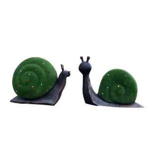 유리 섬유 녹색 조각 달팽이 장식 정원 풍경 판매 부서 정원 잔디 장식 동물 조각 풍경