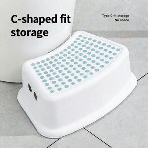 Multifunctional Anti Slip Step <strong>Stool</strong> C Shaped <strong>Storage</strong> Safe Odorless PP Material <strong>Bathroom</strong> Toilet Kitchen Foot <strong>Stool</strong> - Product Image 2