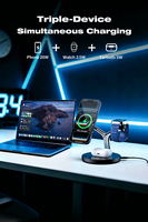 Support de chargeur sans fil magnétique multifonctionnel 5 en 1 |   Station de charge sans fil LED 10W à charge rapide PD3.0, vente en gros d'usine