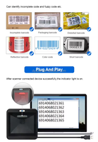 Escáner de código de barras 1D 2D de escritorio Lector de código QR omnidireccional Plataforma de escaneo para control de acceso OCR Pago móvil