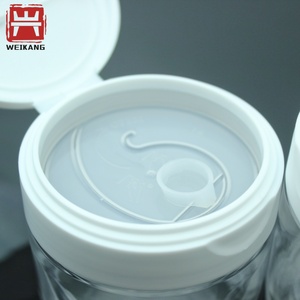 Pot cosmétique rond pour distributeur de cotons démaquillants avec pince et capuchon en plastique pour soins de la peau, crème contour des yeux, masques faciaux, nettoyant visage - Product Image 3