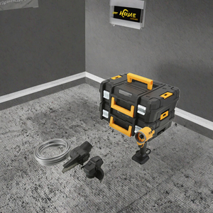 Kit d'outils sans fil pour réparation domestique et bricolage : Perceuse à percussion, Clé à chocs, Marteau, Meuleuse d'angle, Tronçonneuse, Souffleur, Pistolet de lavage, Mallette de transport rigide, OEM - Product Image 3