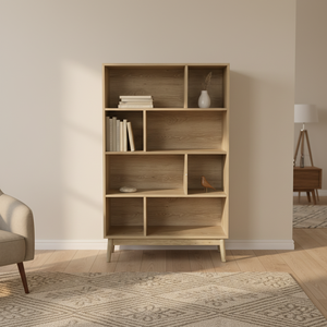 Estantería Moderna con <span class=keywords><strong>Patas</strong></span>, Librería de <span class=keywords><strong>8</strong></span> Compartimentos, Estante de Almacenamiento Independiente - Product Image 1