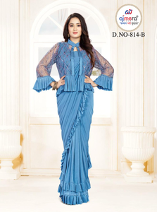 Saris ethniques prêts-à-porter de qualité supérieure, designs élégants, protection solaire, séchage rapide, toutes saisons, stock pour commandes en gros - Product Image 5